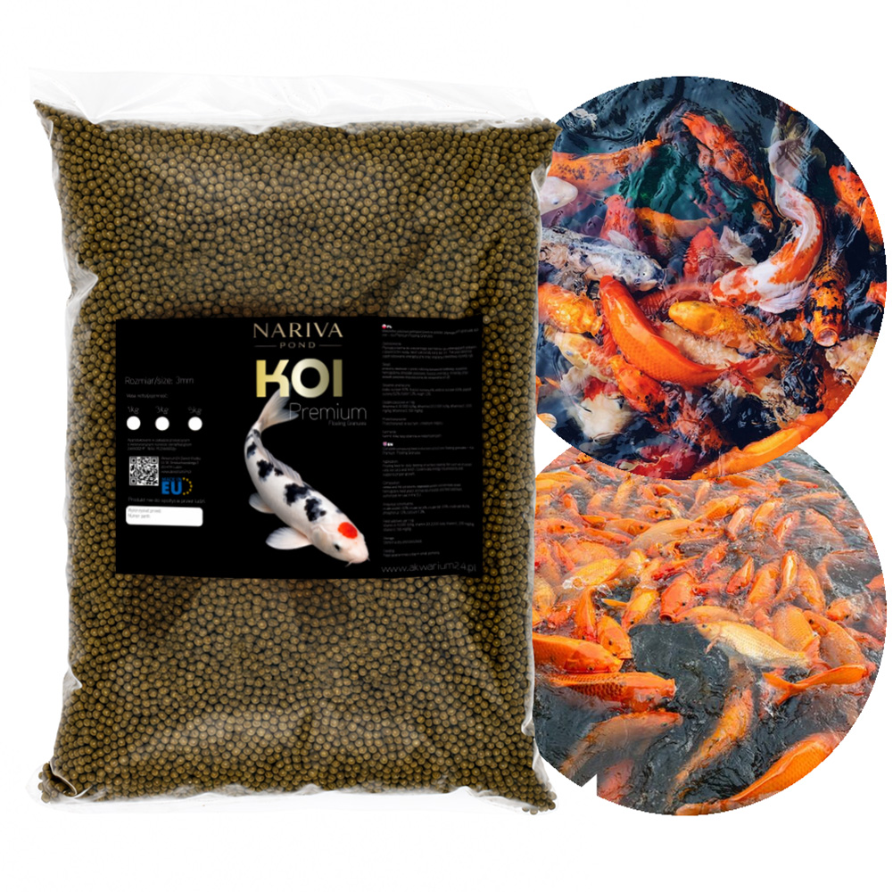Nariva Koi Premium 1kg - Pokarm dla ryb do oczka wodnego i stawu (Granulat)
